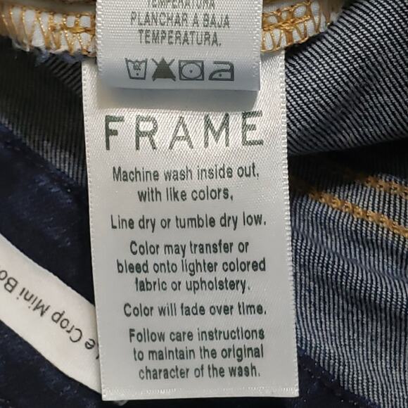 Frame Le Crop Mini Boot Jean Cabana Dark Wash Sz 26 Minimalist Contemporary - Picture 7 of 16